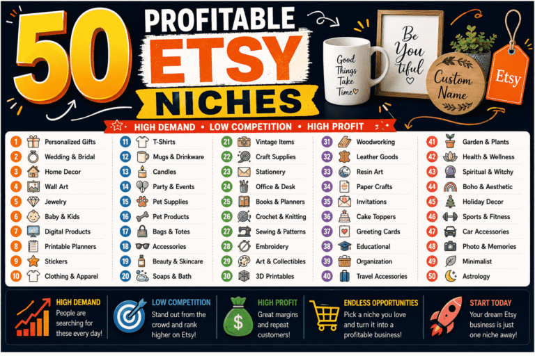Read more about the article 50 Profitable Etsy Niches